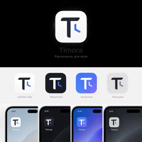 Logo option 2: the letter T with a clock hand